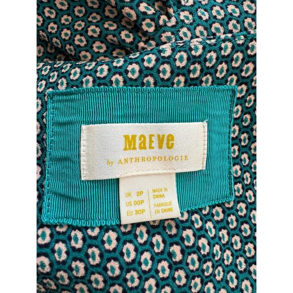 Anthropologie Maeve Keily Belted Dress Knee Length Preppy Classic Retro 00P - Picture 2 of 7